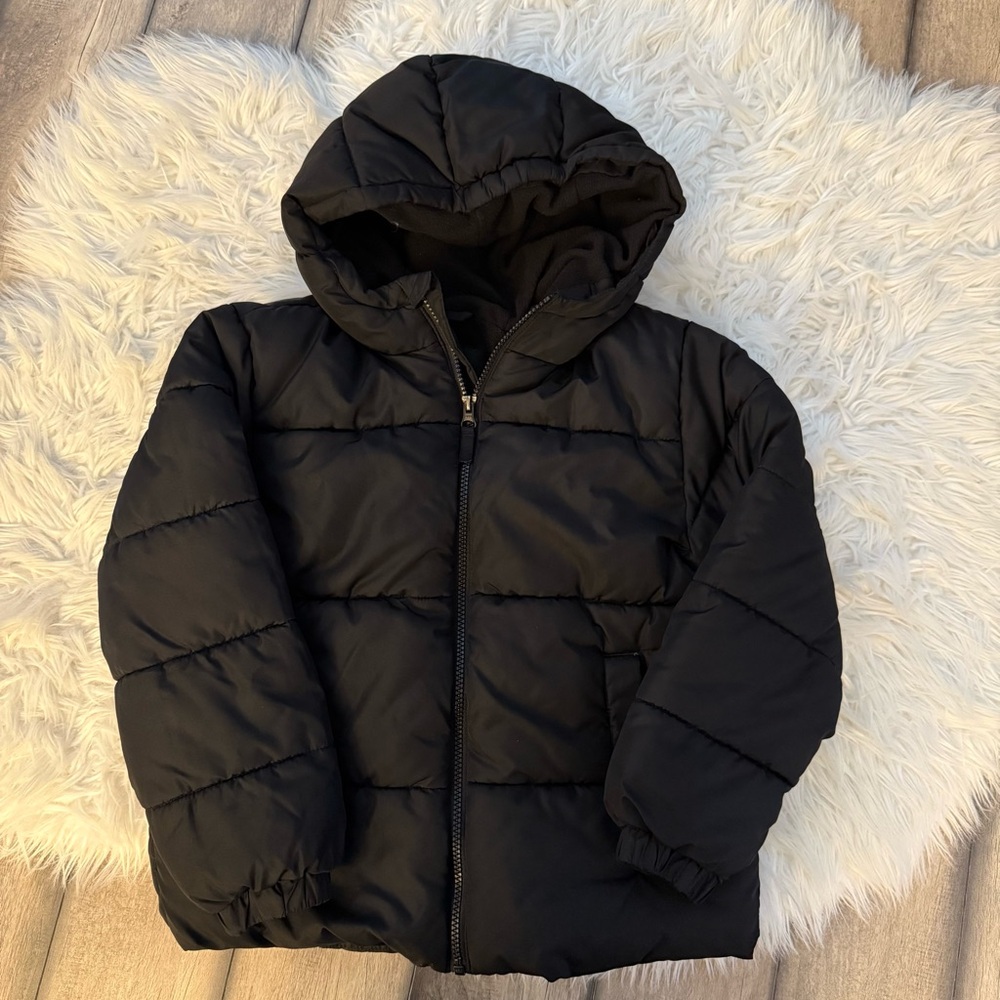 Swiss Tech Kids Black Hooded Puffer Jacket